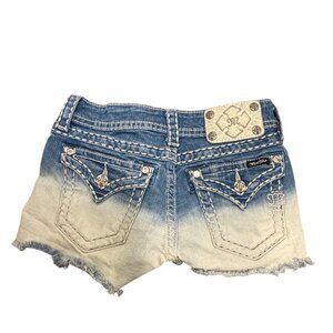 Miss Me Jean Shorts Distressed Frayed Hem Light Wash Size 3